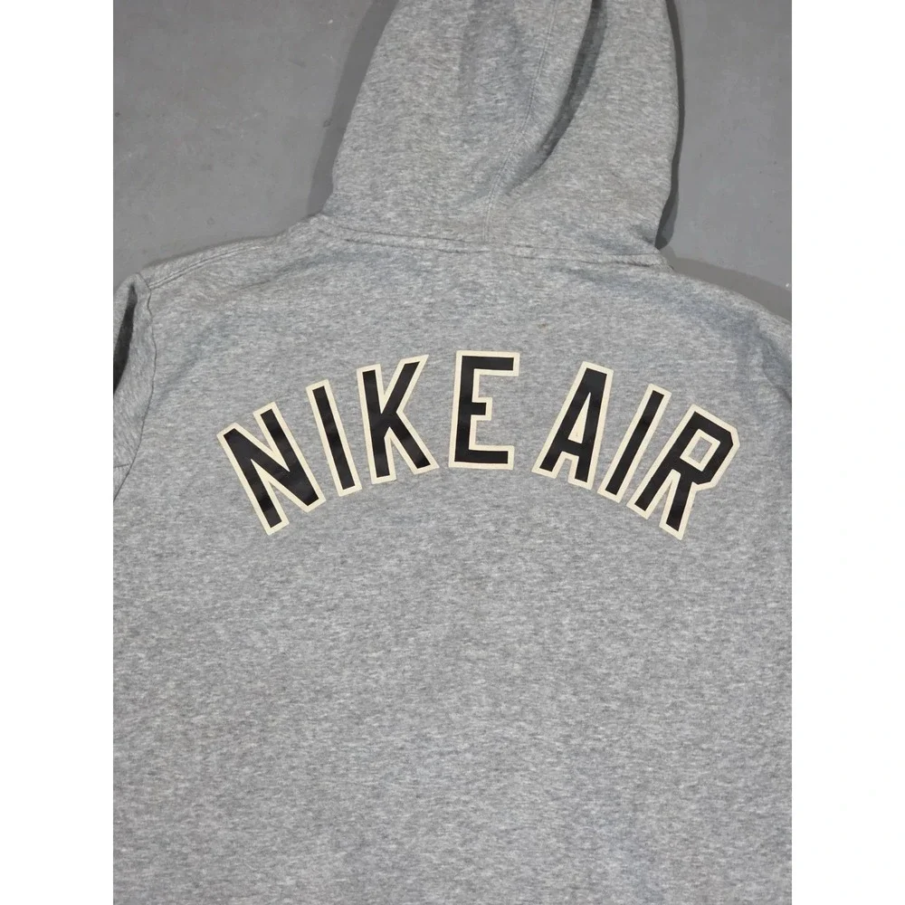 Nike Air Full Zip Hoodie Gray Black Spell Out XXL Authentic Sportswear‎